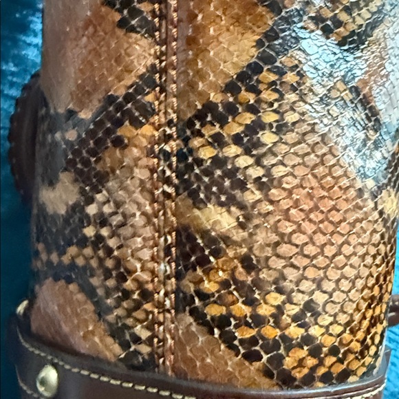 Dooney and Bourke Multi Color Brown Python Skin Purse - Pre Owned - Picture 11 of 15